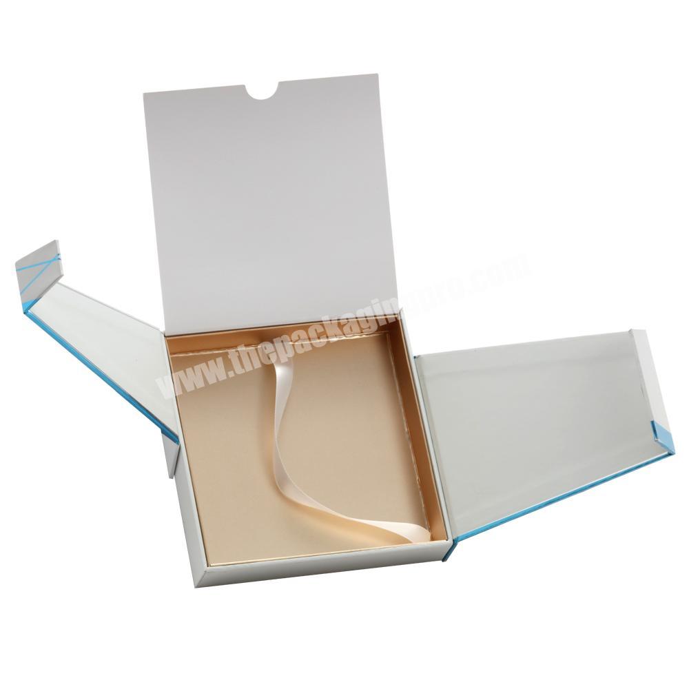 Hot Sale Fashion Special Shaped Rigid Paper Box with Magnetic Closure & Ribbon for CosmeticFacial Mask Gift