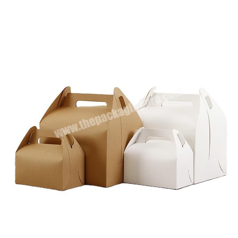 Hot sale good quality cake box with handle, paper packing box for packing dessert cake