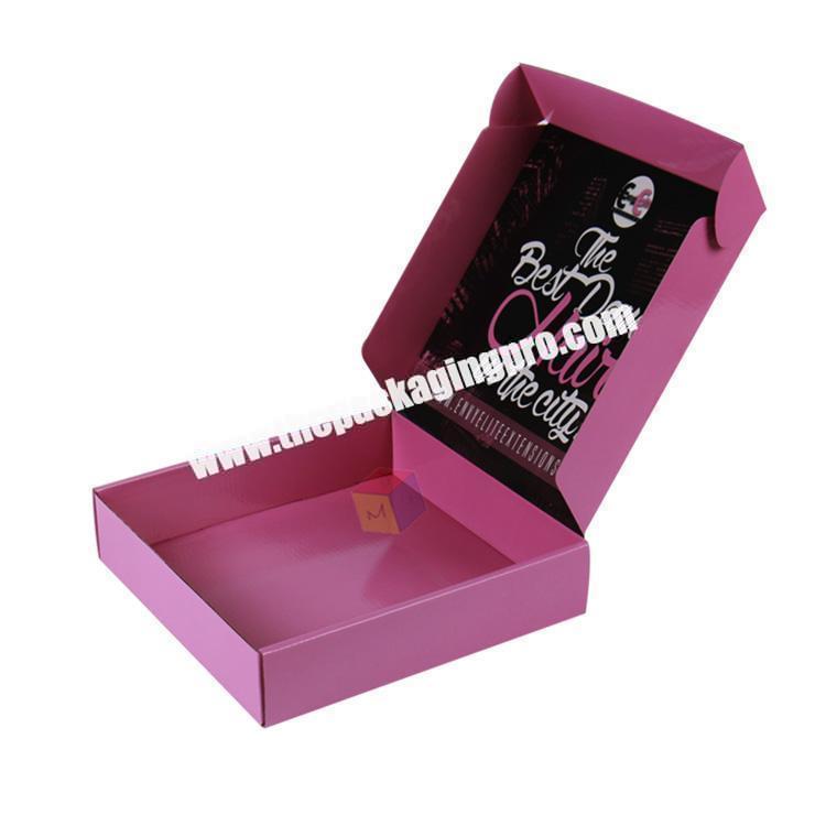 hot sale hair extension packaging small pink gift box