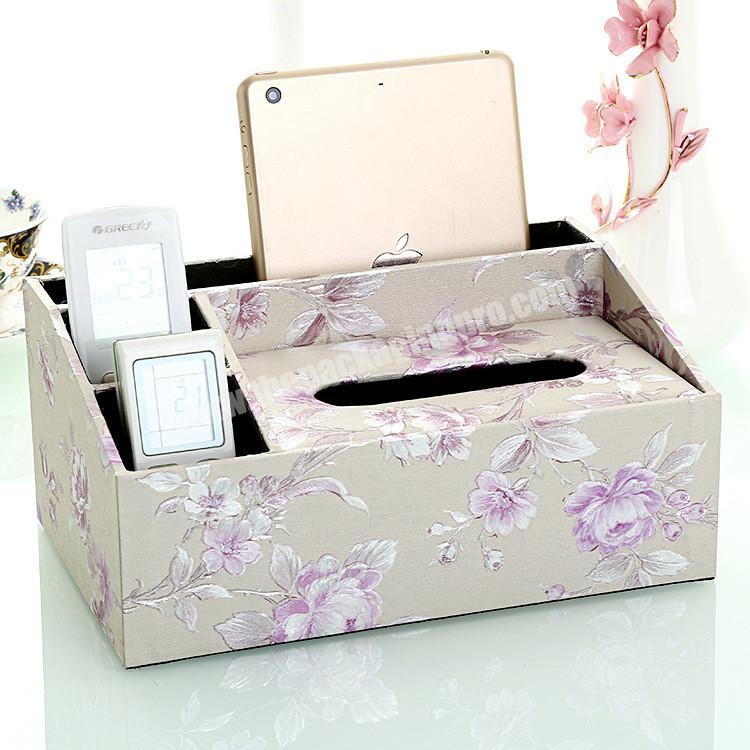 Hot sale house office exquisite durable floral design handmade cardboard tissue boxes for sale