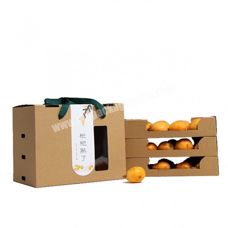 Hot Sale Manufacturer Portable Rigid Food Grade Paper Fruit Packaging Box with Interlayer and Clear Window