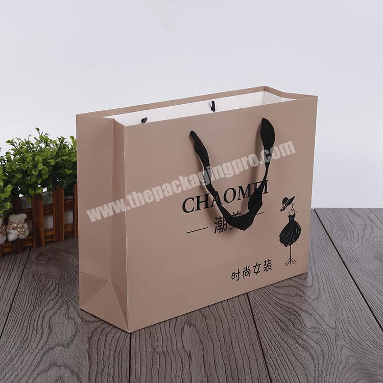 Hot sale manufacturer shopping paper  with ribbon handle $ bag