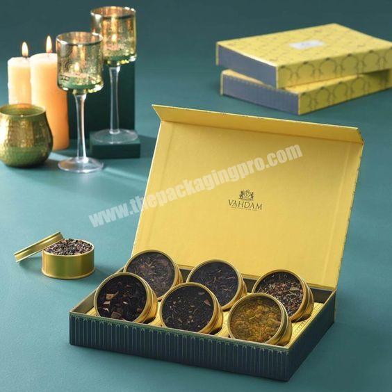 Hot Sale Professional Paperboard Custom Magnetic Tea or Coffee Bag Paper Box Luxury Design Rigid Tea Shipping Box