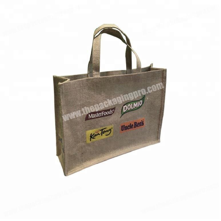 Hot sale promotional reusable tote bag jute shopping bags