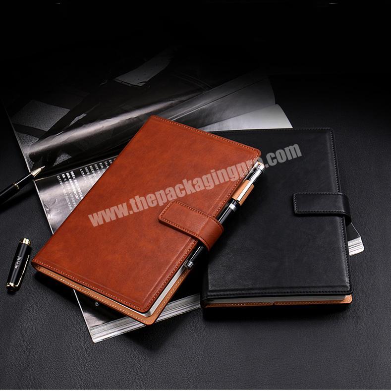 Hot Sale  PU Leather Metal Button Notebook Custom Diary