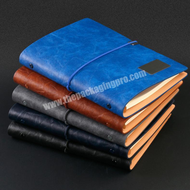 Hot Sale Pu Leather Notebook Custom Logo Elastic Strap Planner Loose-Leaf Diary