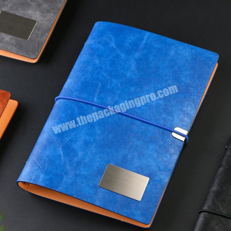 Hot Sale PU Leather Notebook Custom Logo Elastic Strap Planner Loose-leaf Diary