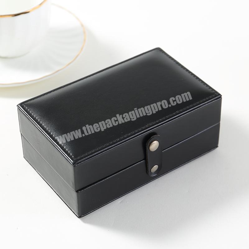 Hot Sale Pu Leather Small Travel Jewelry Box For Lady Organizer Display Storage Case For Rings Earrings Necklace