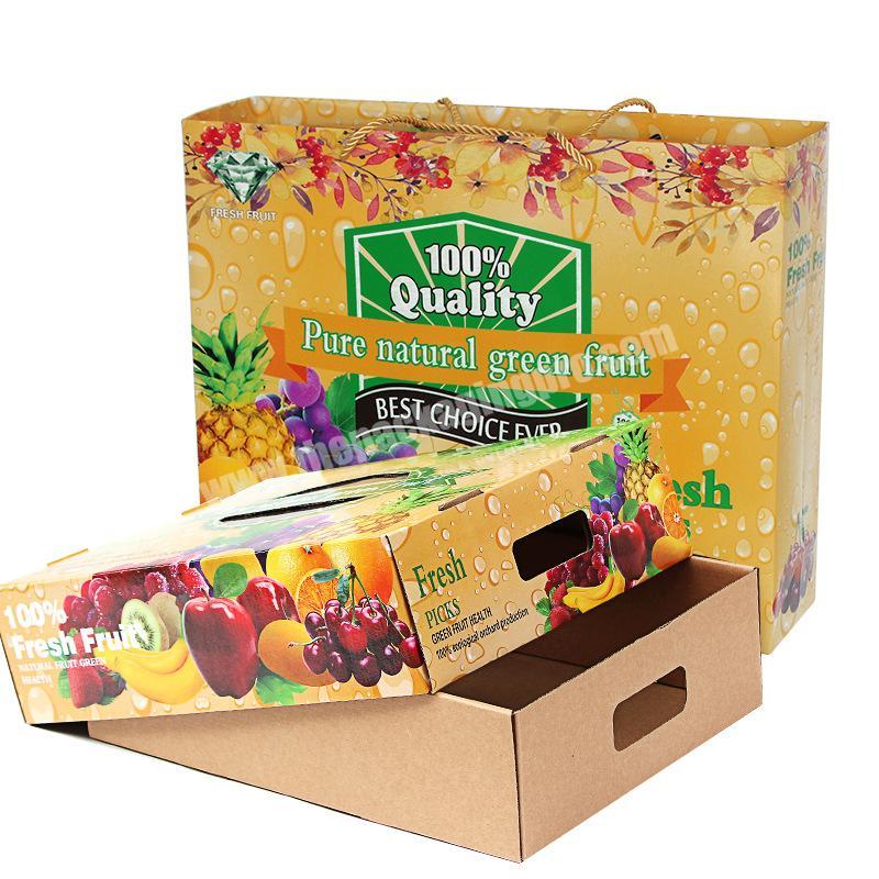 Hot Sale Rigid Paper Kraft Boxes Custom Hand Hold Fruit Gift Box With Logo Printing
