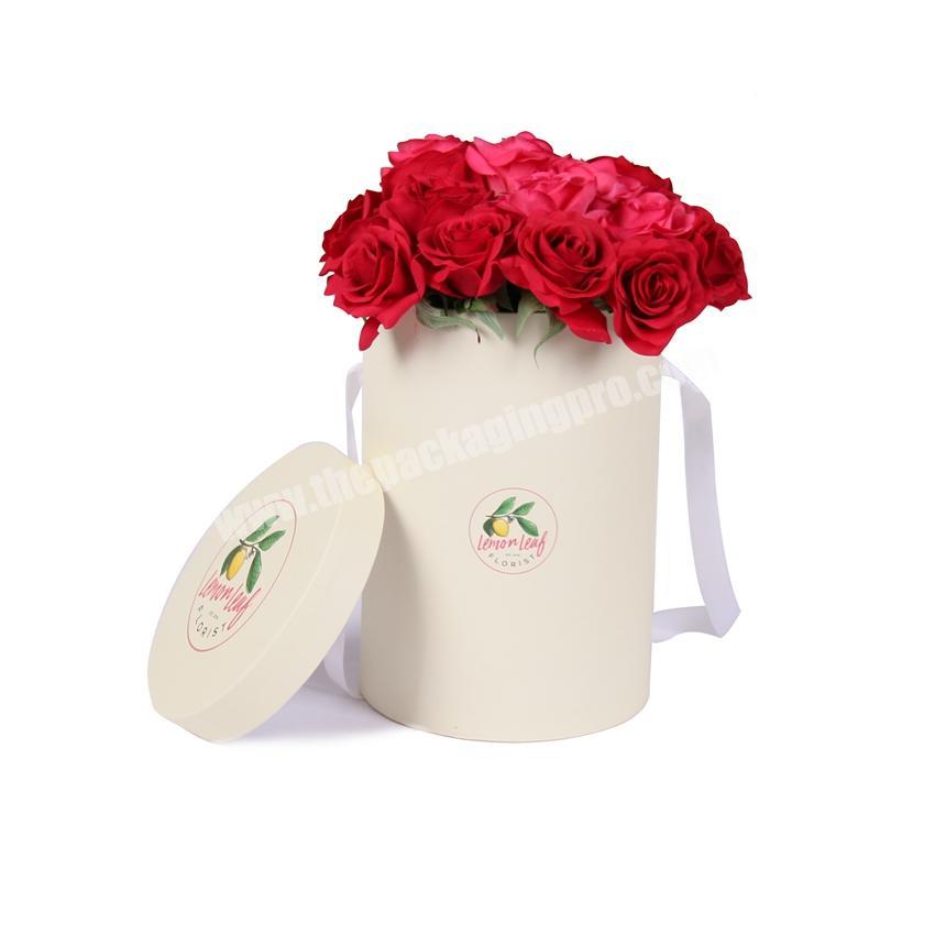 Hot sale round carton cylinder cardboard hat flower boxes with lids