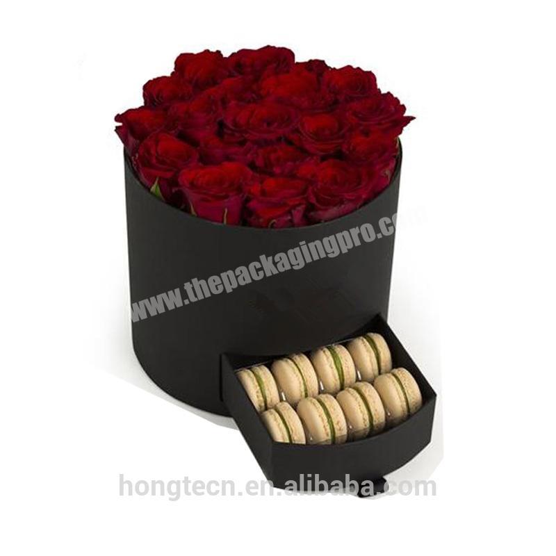 Hot sale square round custom cardboard  luxury drawer flower packaging box with drawer