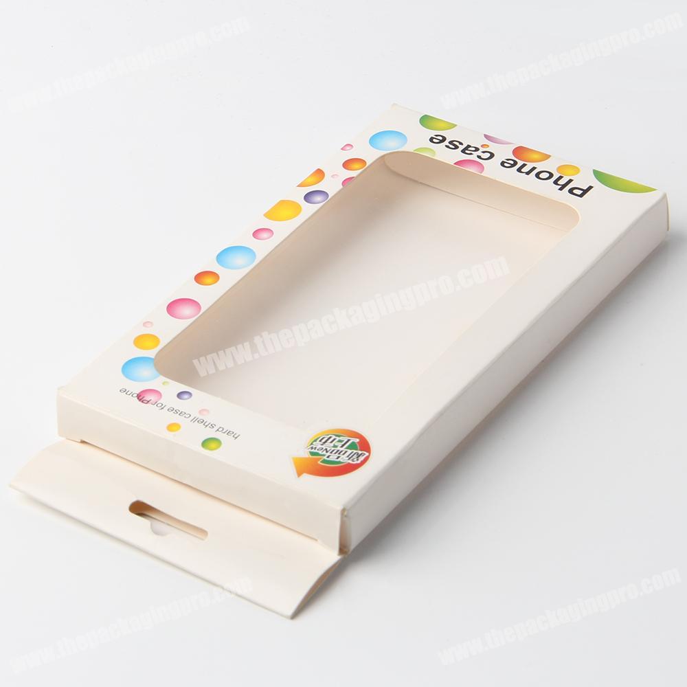 Hot sale window small gift storage paper packaging folding cardboard box for iphone case