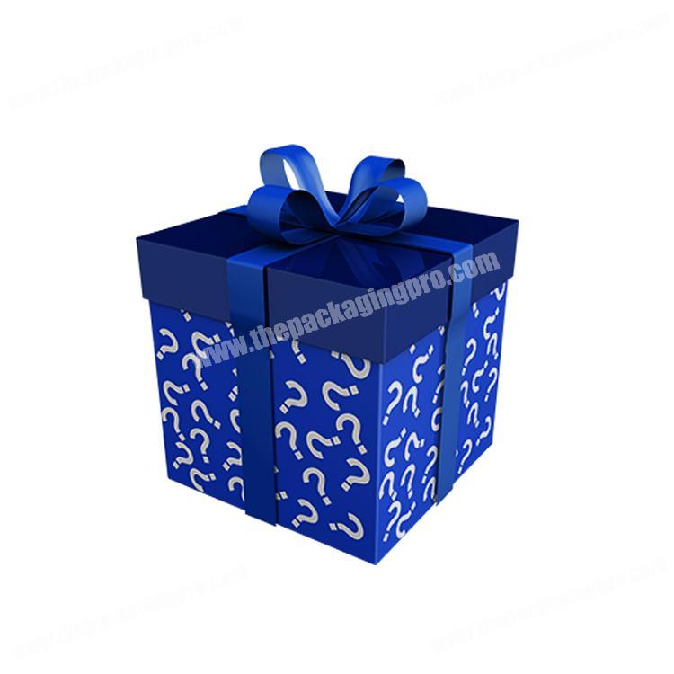 Hot Sale Work home cube shape rigid cardboard paper christmas decorative storage gift packaging box