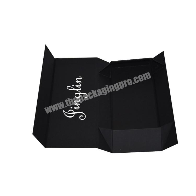 Hot sales luxury Custom high quality magnetic foldable matt black packaging box men's wallet underwear belt gift box