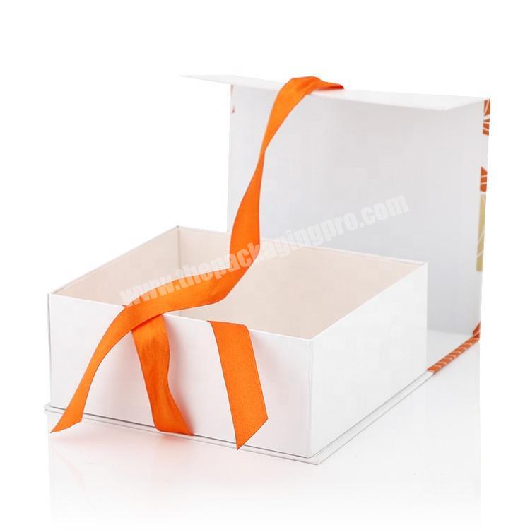 Hot Sales Luxury Rigid Fancy Cheap Mini Small White Paper Gift Packaging Box Custom With Ribbon