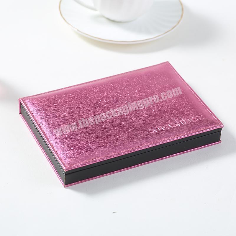 Hot sales Makeup  Palette Cardboard Eyeshadow Palette With Cosmetics  eyeshadow PU leather packaging  palette with mirror