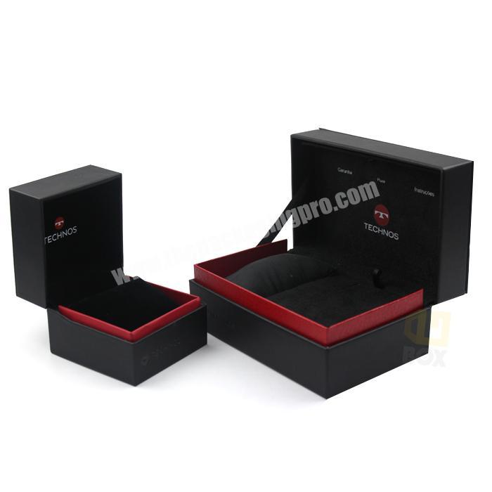 hot sell black paper high quality smart wrist watch gift package box luxury custom logo