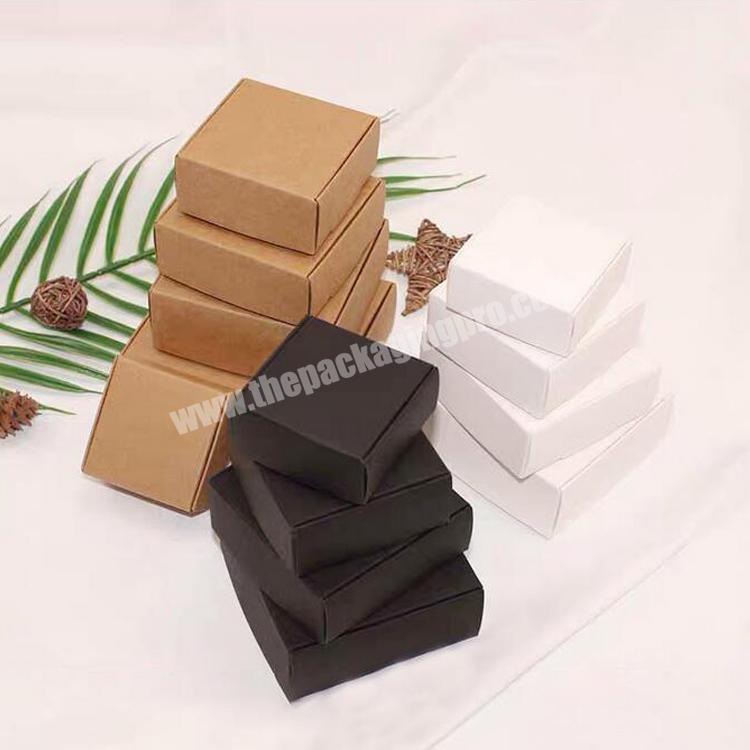 Hot Sell DIY Kraft Gift Boxes WhiteBrownBlack Paper Small Soap Box Kraft Cardboard Mini Jewelry Packing Carton Box