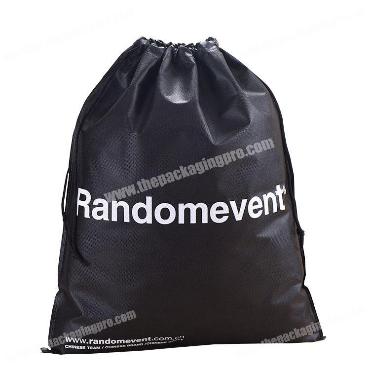 Hot sell standard size black non woven shopper bag with string