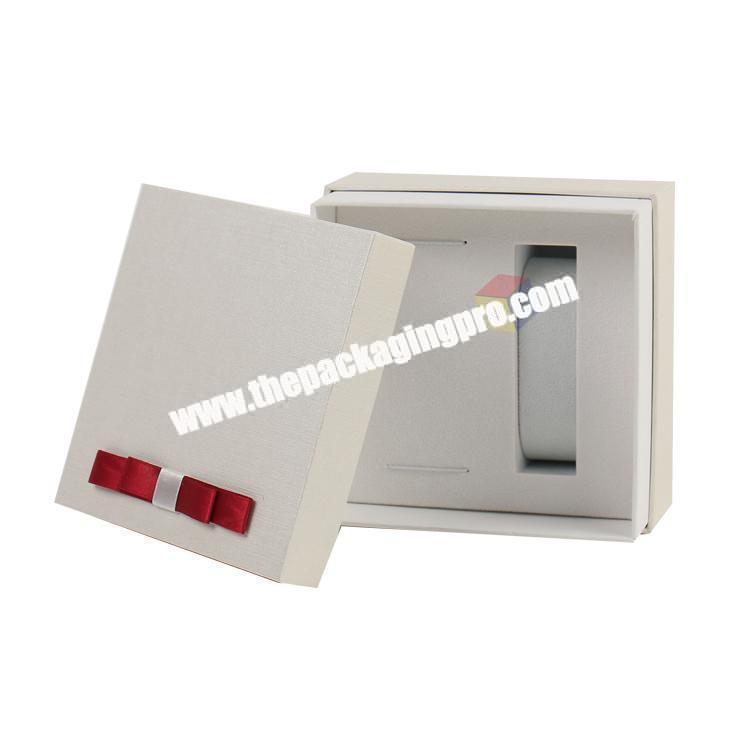 hot sell top quality texture paper packaging watch box white