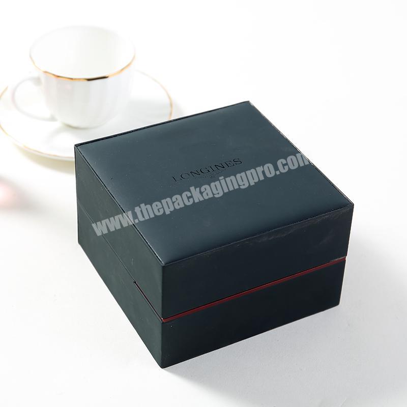 Hot Selling Black Luxury Pu Leather Organizer Watch Display Storage Packaging Gift Box Watch Box Custom Logo