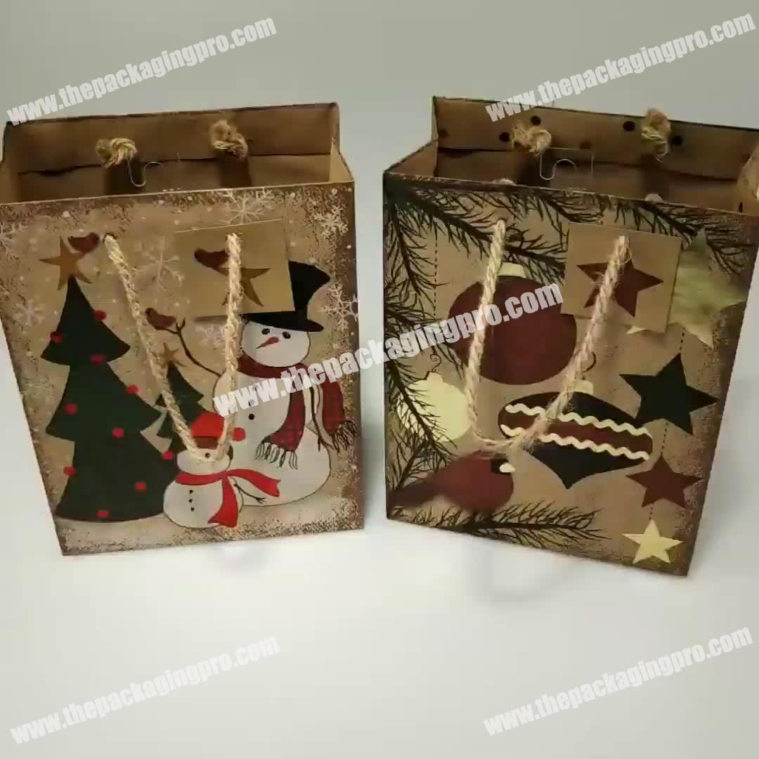 Hot Selling Christmas Gift Bag Paper Gift Bag Kraft Paper Bag With Handle