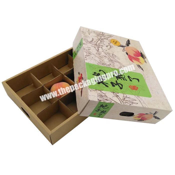 Hot selling corrugated paper fruit fresh peach packaging box shipping cartons