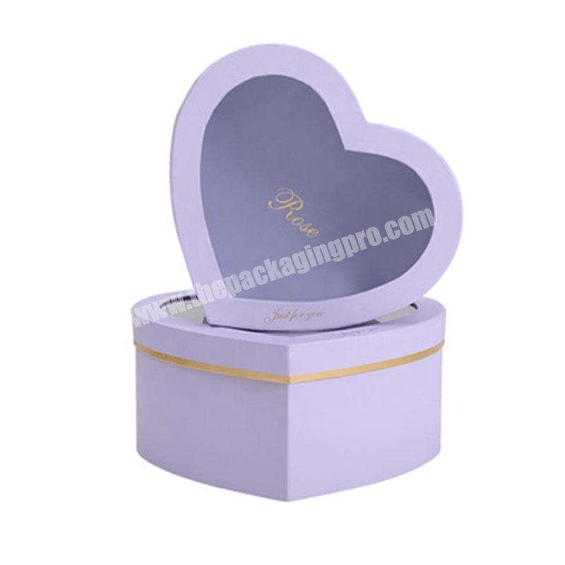 Hot Selling Customized Printed Heart Shape Flower Gift Packaging Cardboard Paper Rose Boxes