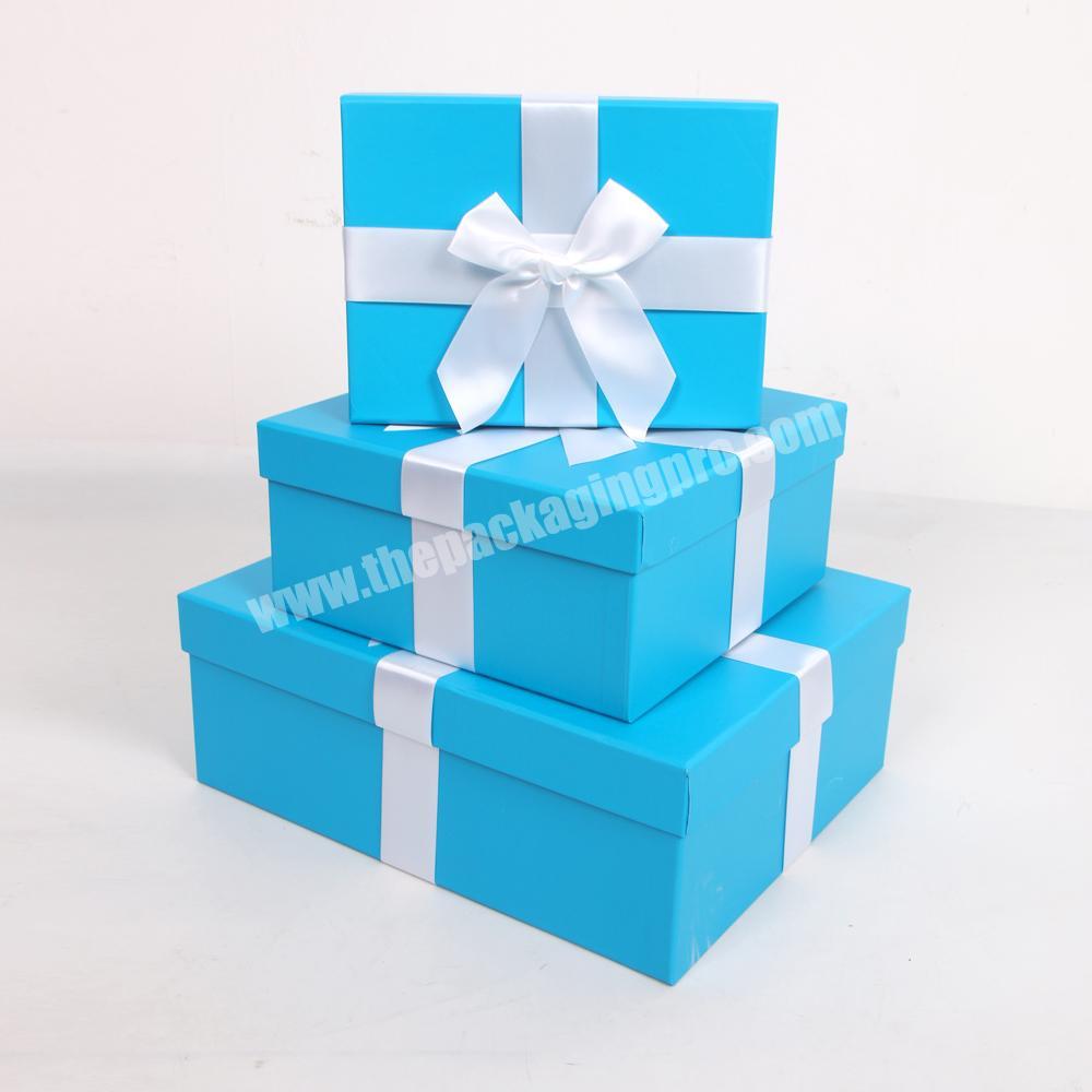 Hot -selling Eco Friendly Rectangle Packaging Box With Lid and ribbon