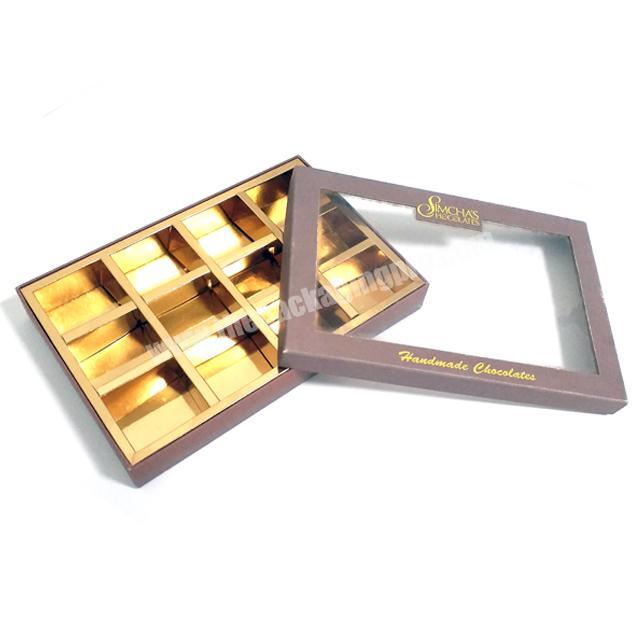 Hot selling handmade luxury chocolate gift packaging box with clear window