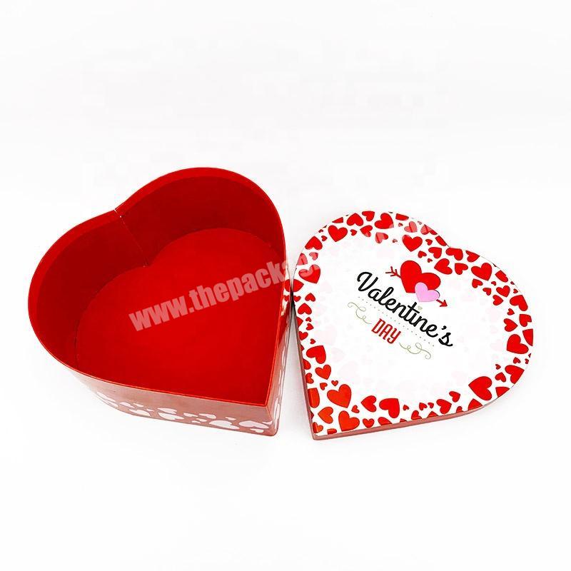 Hot Selling high quality custom Valentine's Day chocolate packaging  paper heart shape gift  box for flowers