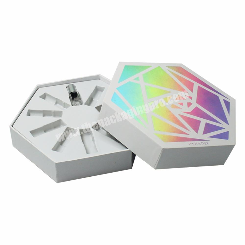 Hot Selling In The Market Hexagon Cardboard Essential Oil Storage Gift Box With Inner Tray With Lid