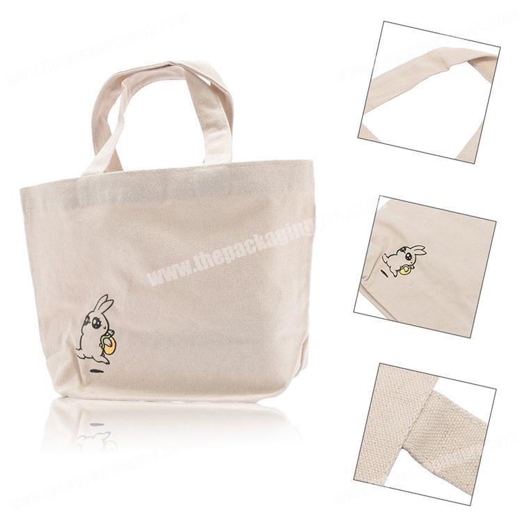 Hot selling ladies reusable shopping bag foldable heavy cotton canvas tote bags for grocery