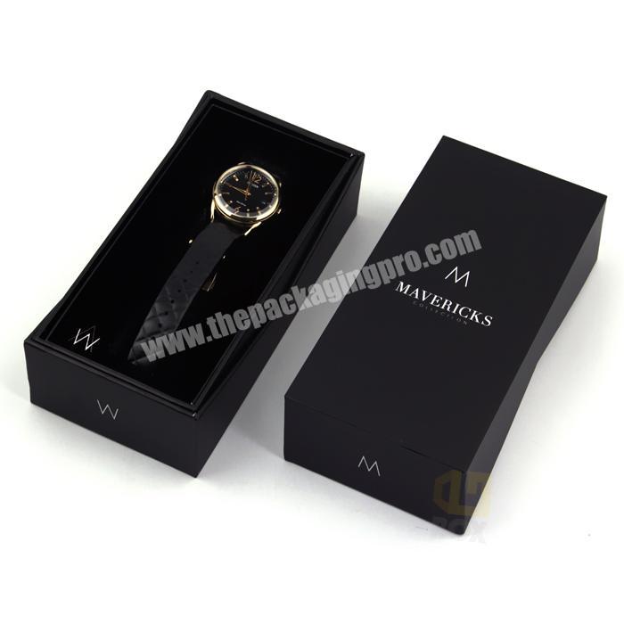 Hot Selling Luxury Folded Black Watch Box Display Packaging BOX Custom Logo OEM Watch Box