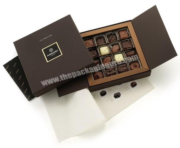 Hot selling paper Chocolate Packaging Candy Gift Box with Paper Pad