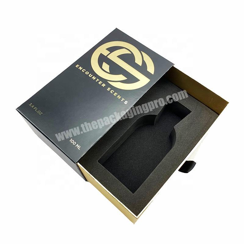Hot selling regular drawer shape perfume bottle paper packaging gift box with ribbon