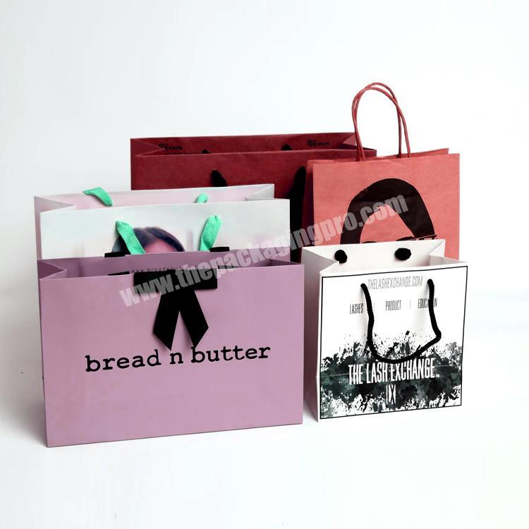 Hot Selling Woman Shopping Clothes And Gift Packaging Bag With Ribbon