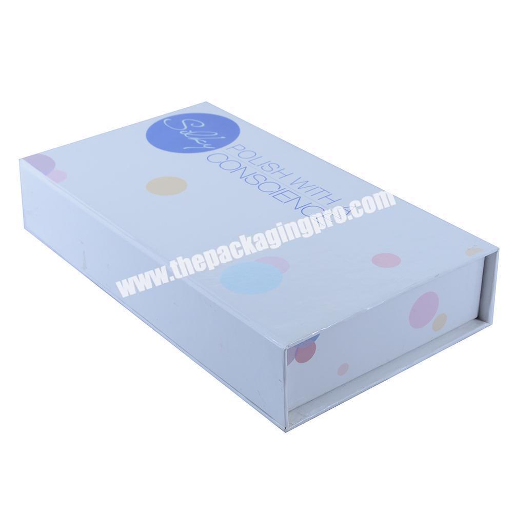 Hot stamping logo gift magnetic foldable packaging paper box for clothes