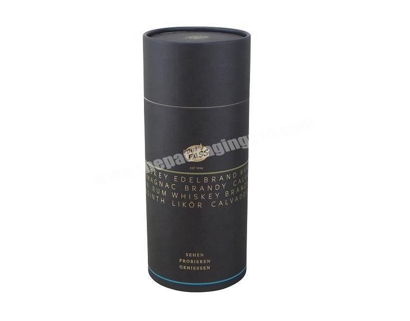 Hot Stamping Logo Wine Glass Bottle Packaging Tube Paper Cylinder Cans With Rolled Edge