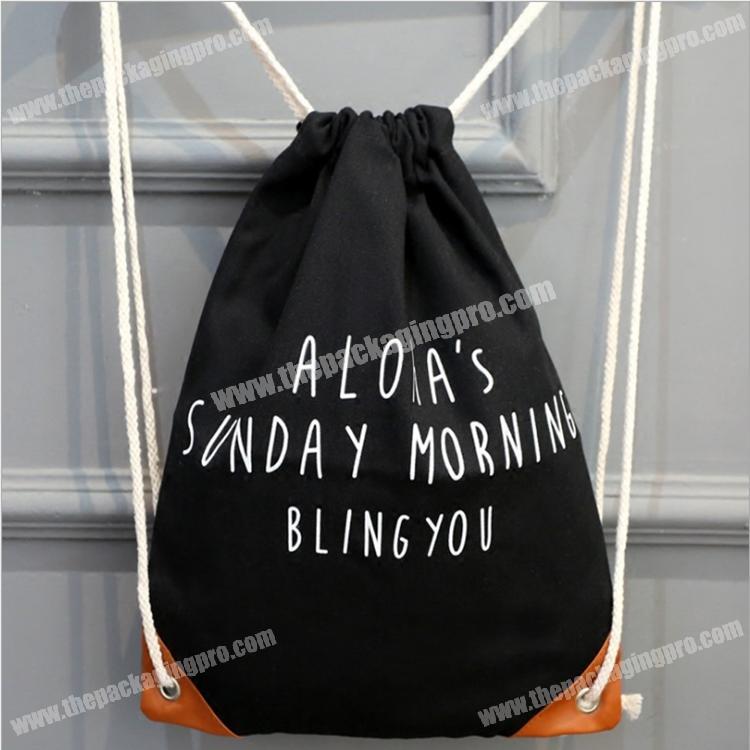 hot style and fashion travelling small drawstring cotton eco packbag bag