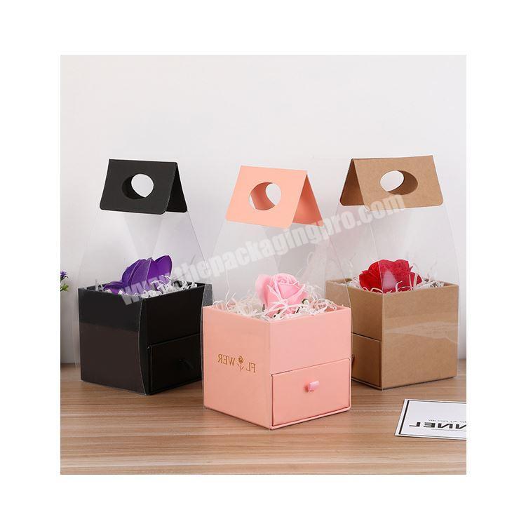 Hot style cardboard heart shape flower rose box hat box packaging