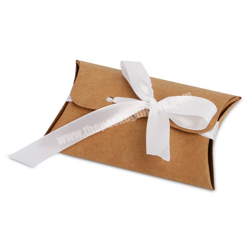 In Stock Cheap Eco Friendly Brown Kraft DIWALI Paper Pillow Box For Candy