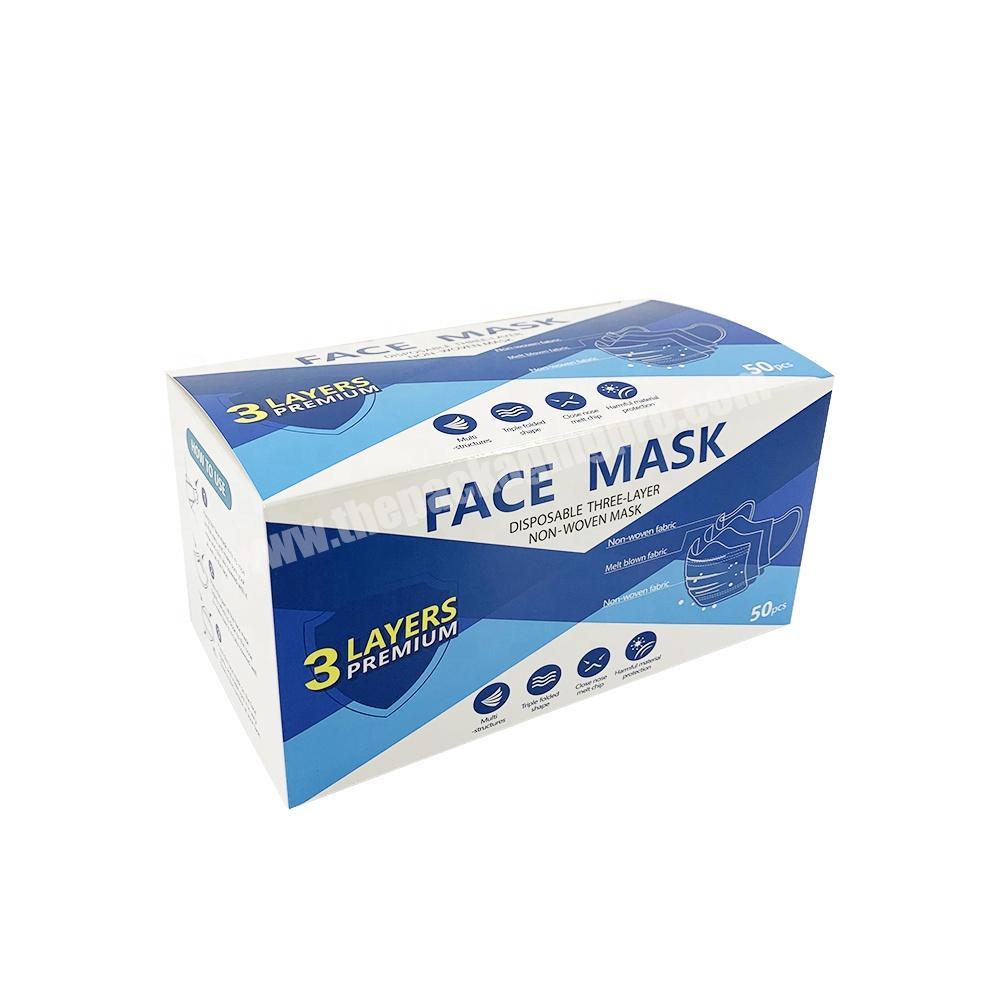 In Stock Packaging Boxes For Surgical Medical Disposable Face Masks, Fast Delivery Pre-made Face Mask Packaging Box