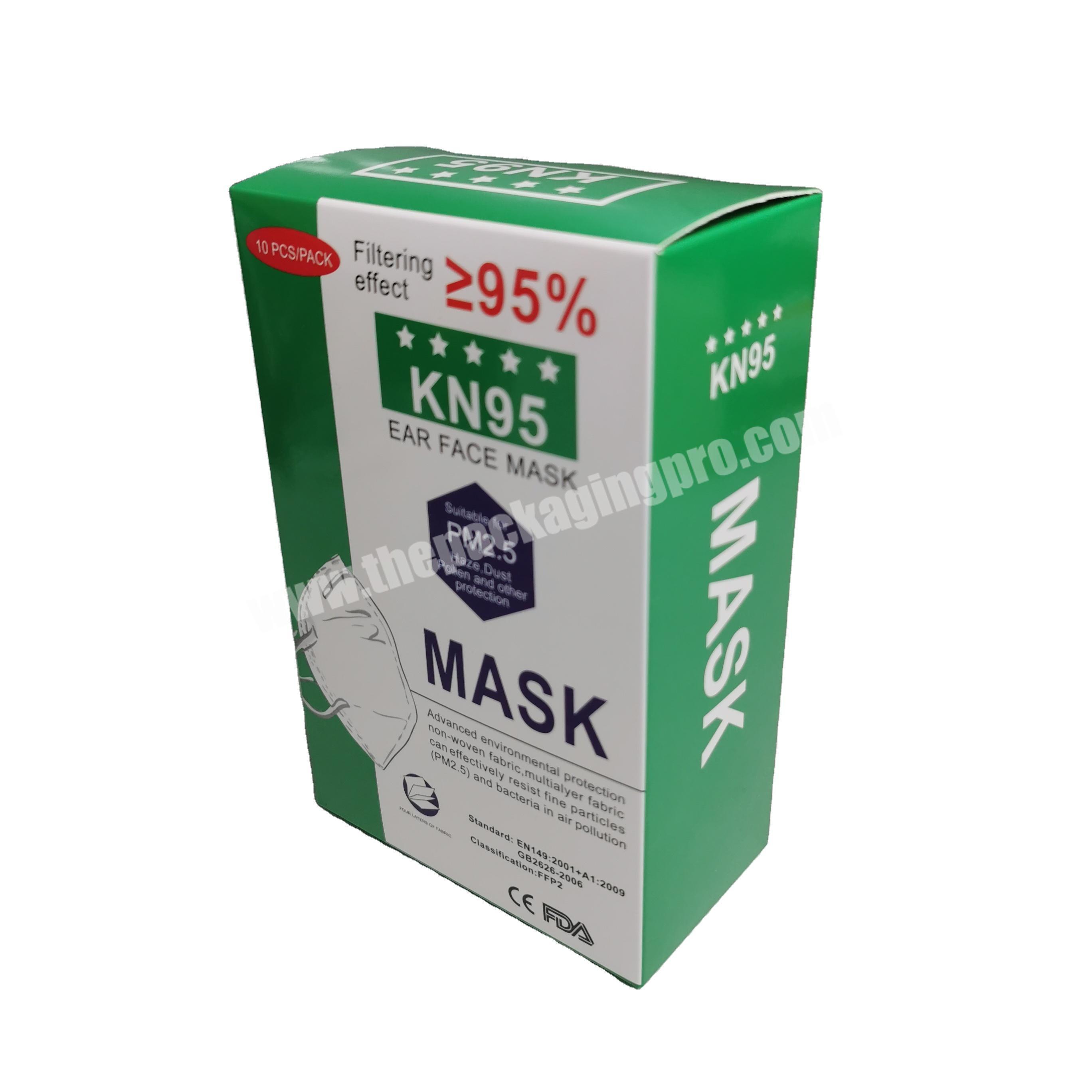In stock wholesale 10 pack KN95 face mask box face mask packaging box