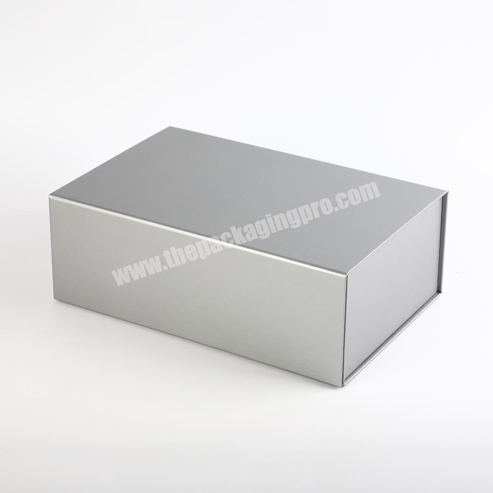 Innovative 2020 hot sale flat pack cardboard Packaging gift box with magnets at four corners to build up gift box