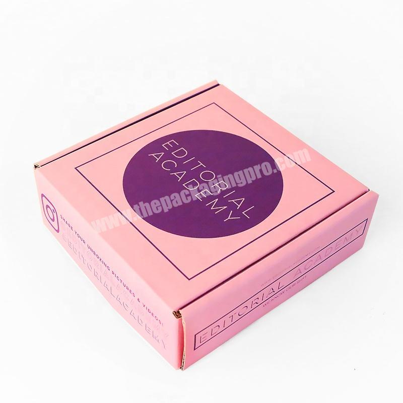 Internet sales 3 ply corrugated mailing box purple pink box packaging