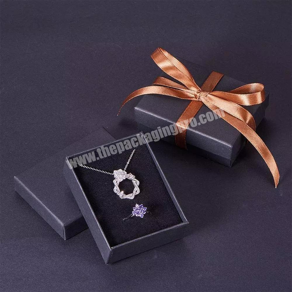 Jewelry Organizer Box For Earrings Necklace Bracelet Display Gift Box Holder Packaging Cardboard Boxes Black