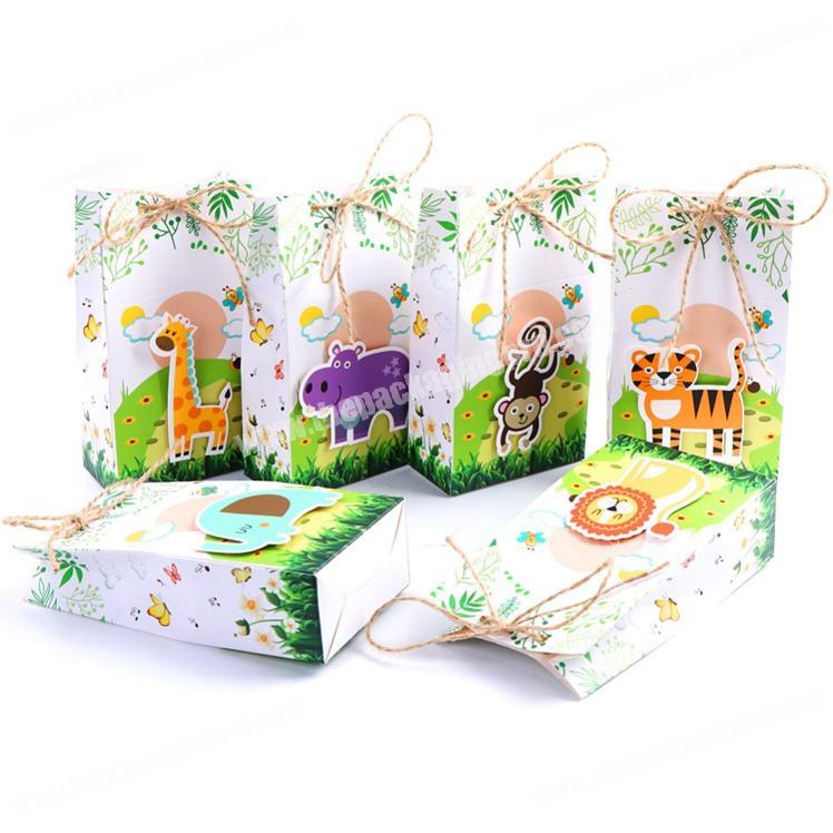 Jungle party decoration baby shower birthday animal theme party favor box