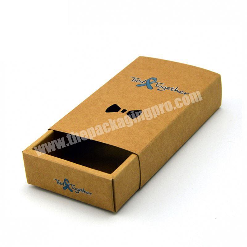 Kraft Bow Tie Gift Packaging Paper Box with Drawer
