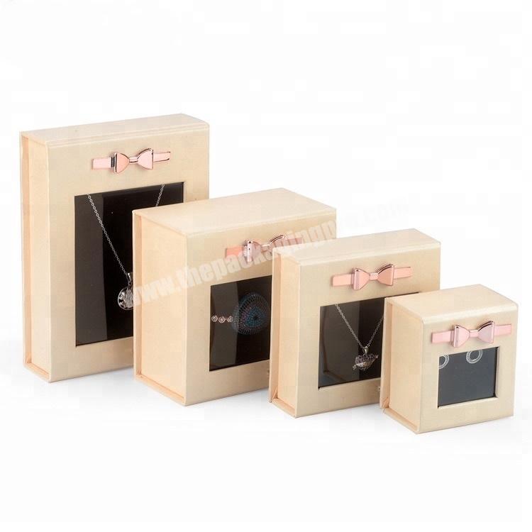 Kraft Cardboard Jewellery Display Boxes High Quality Jewelry Gift Boxes Gift Box With Windows PVC For Necklace Earrings Bracelet